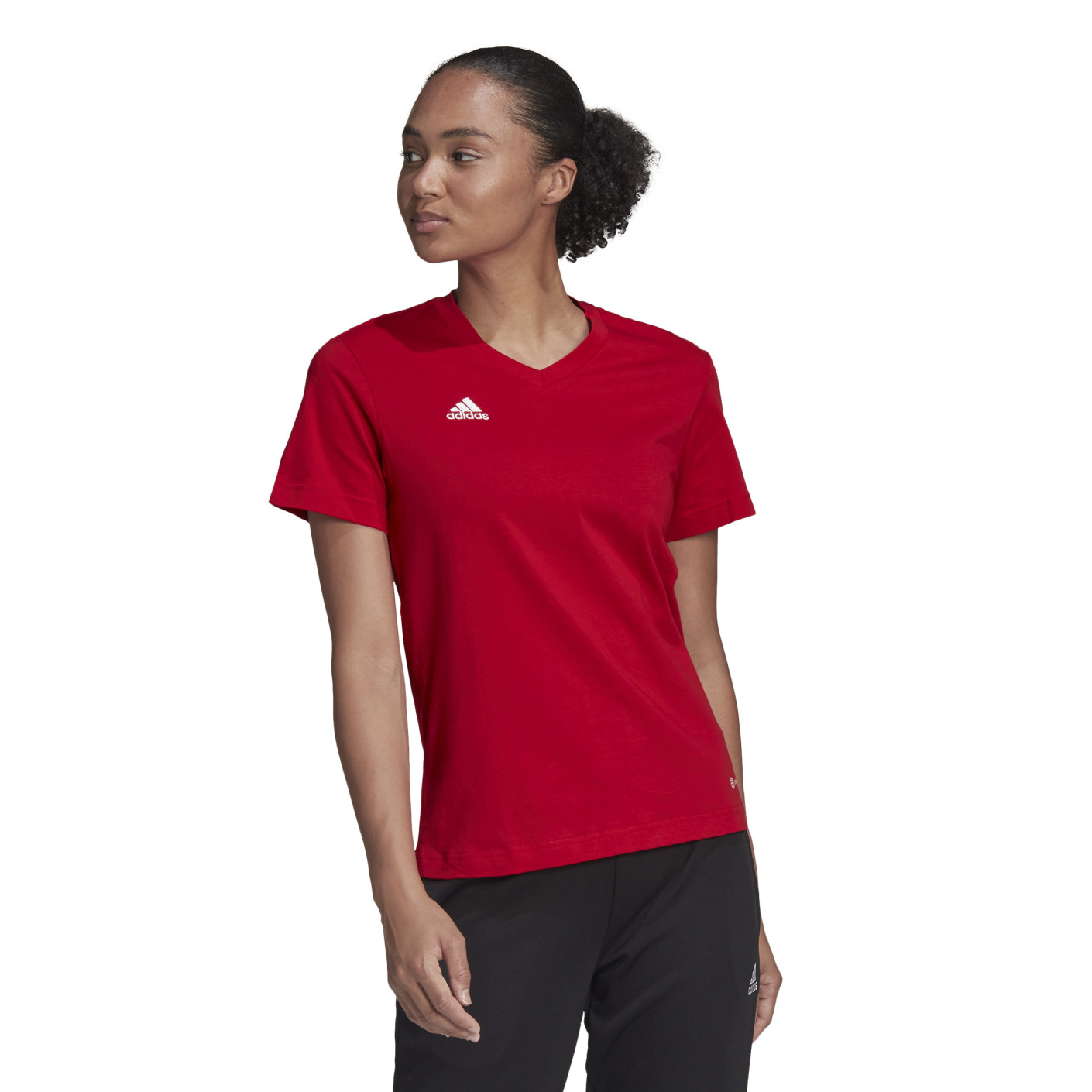 Adidas Entrada 22 T-Shirt Dames Rood Wit