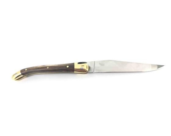 Laguiole Tradition 9 cm - 2 mitres laiton - Pistachier Couteau de Poche Forge de Laguiole