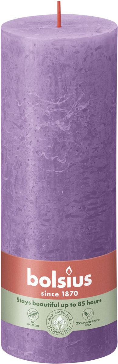 Bolsius stompkaars Rustiek Shine paars 85 uur D 6,8 H 19 cm