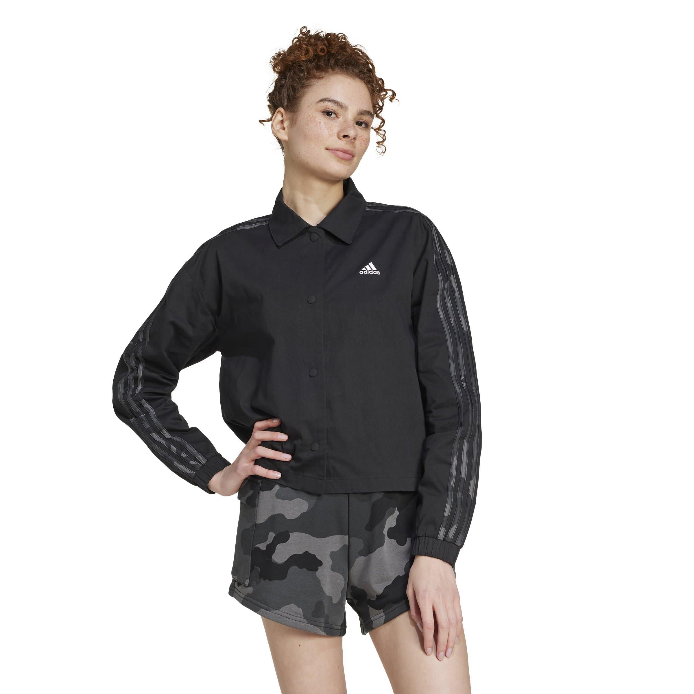 adidas Essentials Printed 3 Stripes Twill Coach Jacket Womens