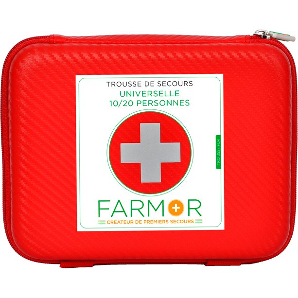 Trousse de secours Universelle 10/20 personnes en PU rouge