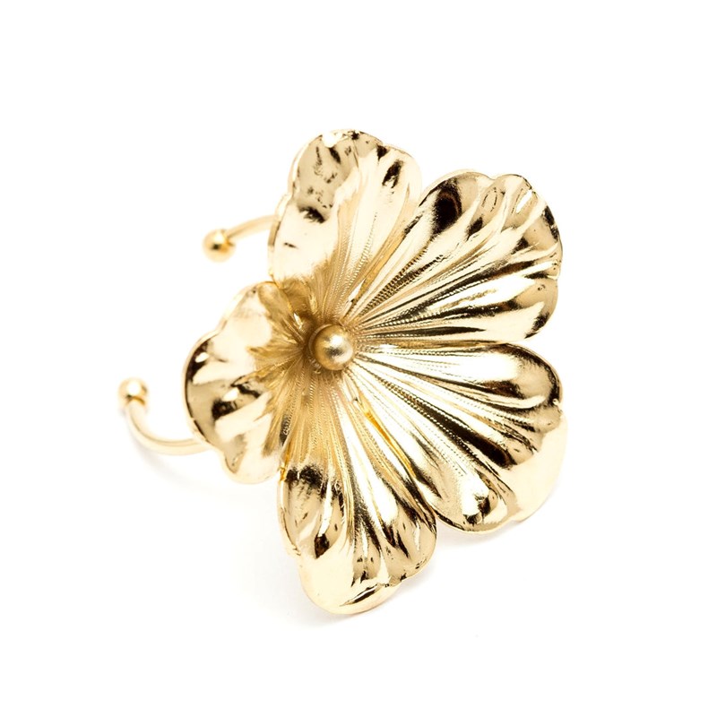 maxi bague fleur doré à l'or fin - GAÏA