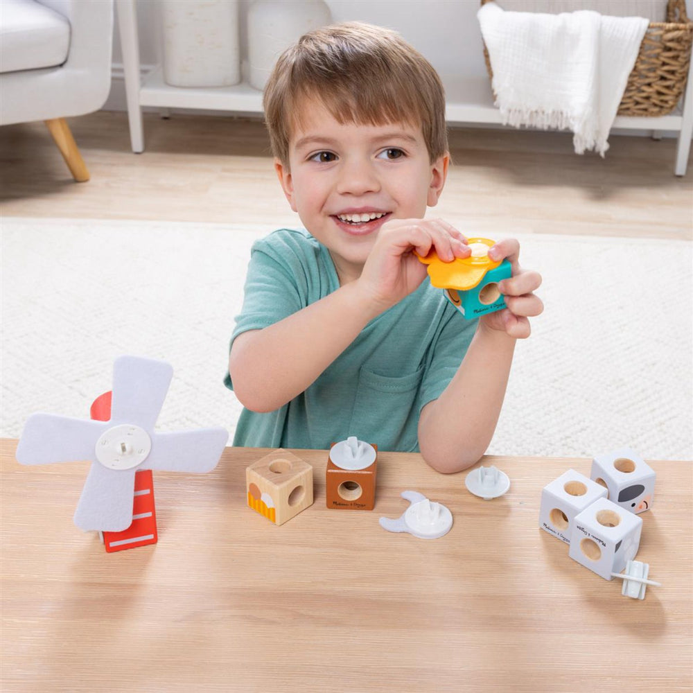 Køb Melissa & Doug Multifarvet Blockables Playset Bondegårdens Venner 16Pcs