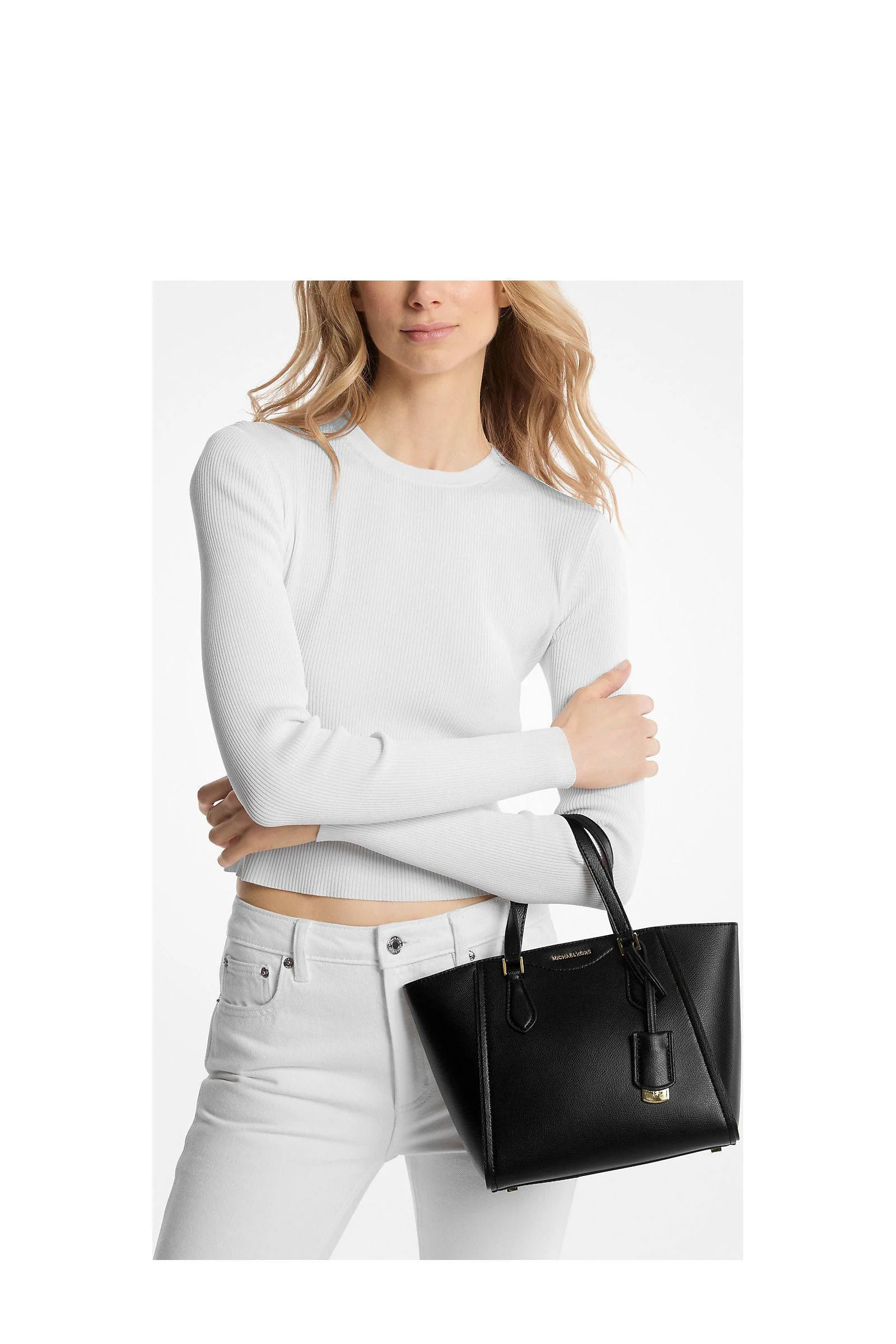 Michael Kors leren handtas Taryn zwart