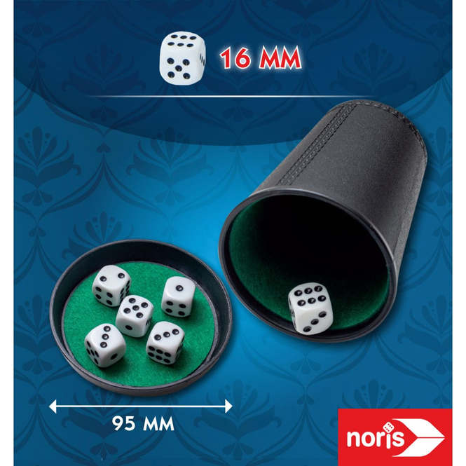 Würfelbecher Set - mit Deckel und 6 Würfeln