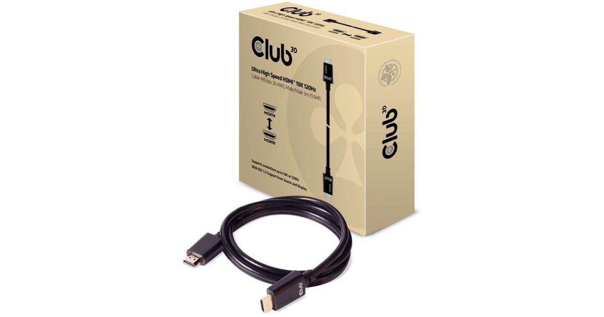 Club 3DUltra High Speed HDMI kabel  (Zwart, 3 meter, 4K 120Hz, 8K 60Hz, 48Gbps)