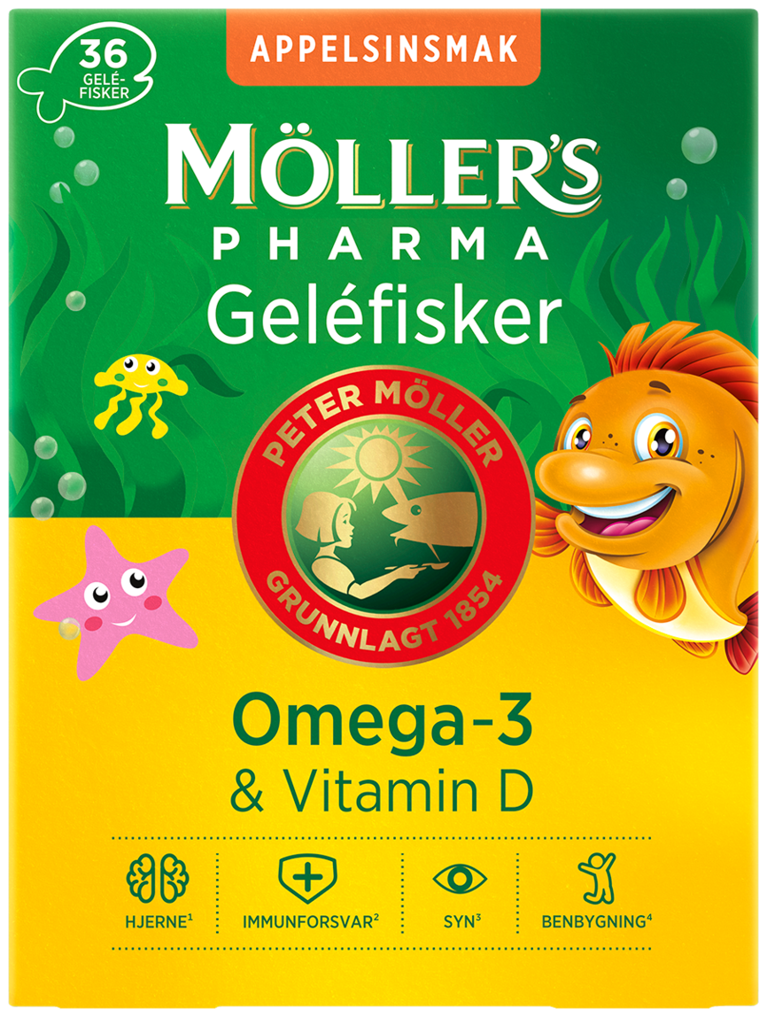 Möller's Pharma Omega 3 gelefisk 36 stk
