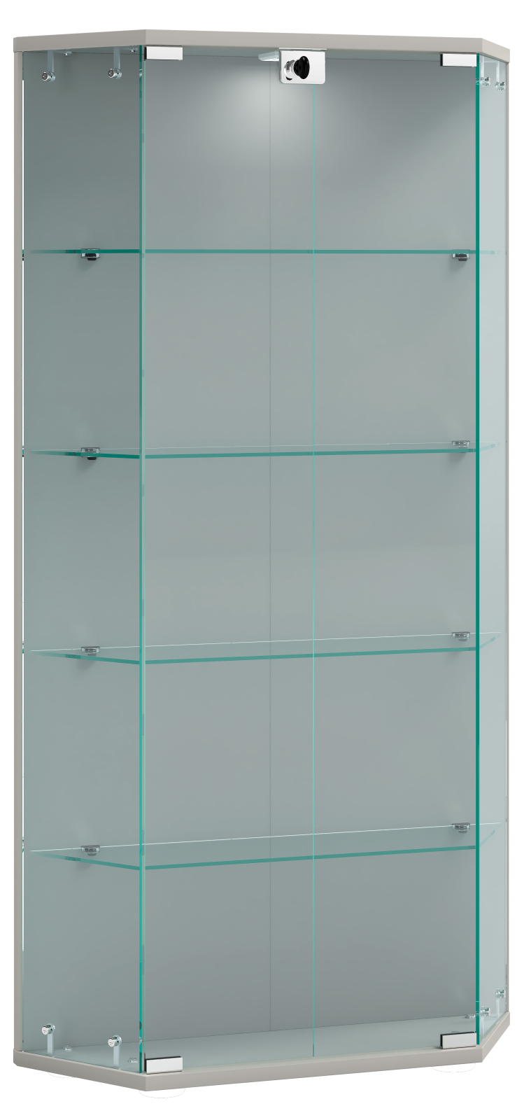 Wandvitrine BENILA L - silber - abschließbar