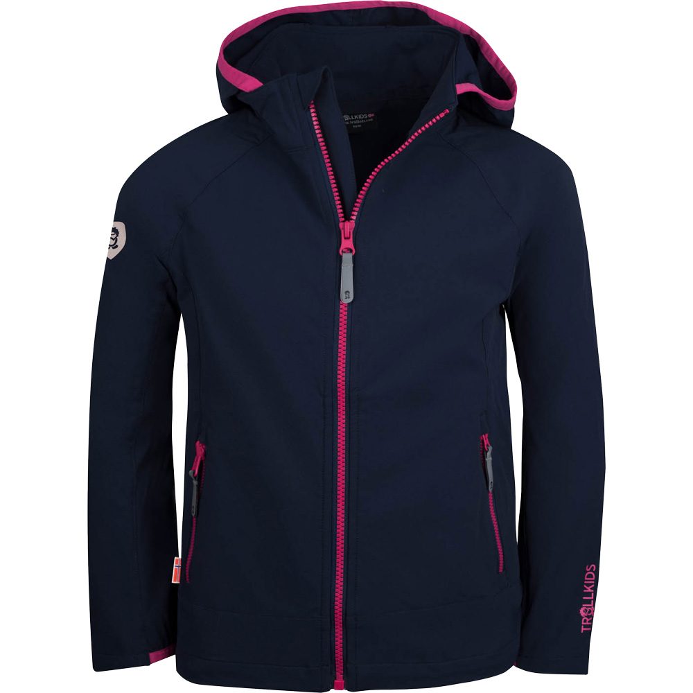 Trollkids Kvalvika Softshelljacke Mädchen navy magenta