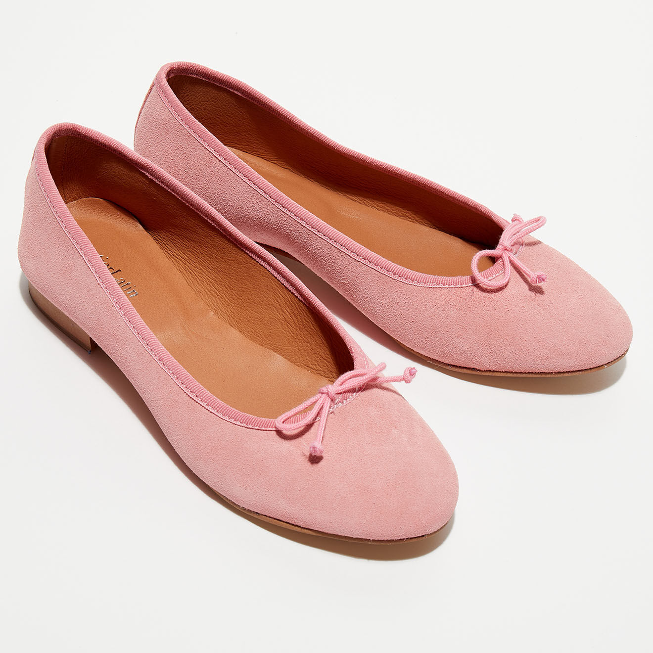 Quartier Latin Ballerines en Velours de Cuir Jeanne roses