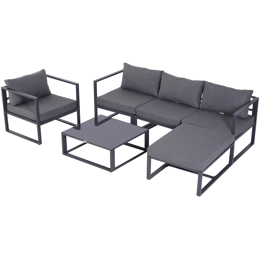 Outsunny Gartengarnitur für 4–5 Personen grau