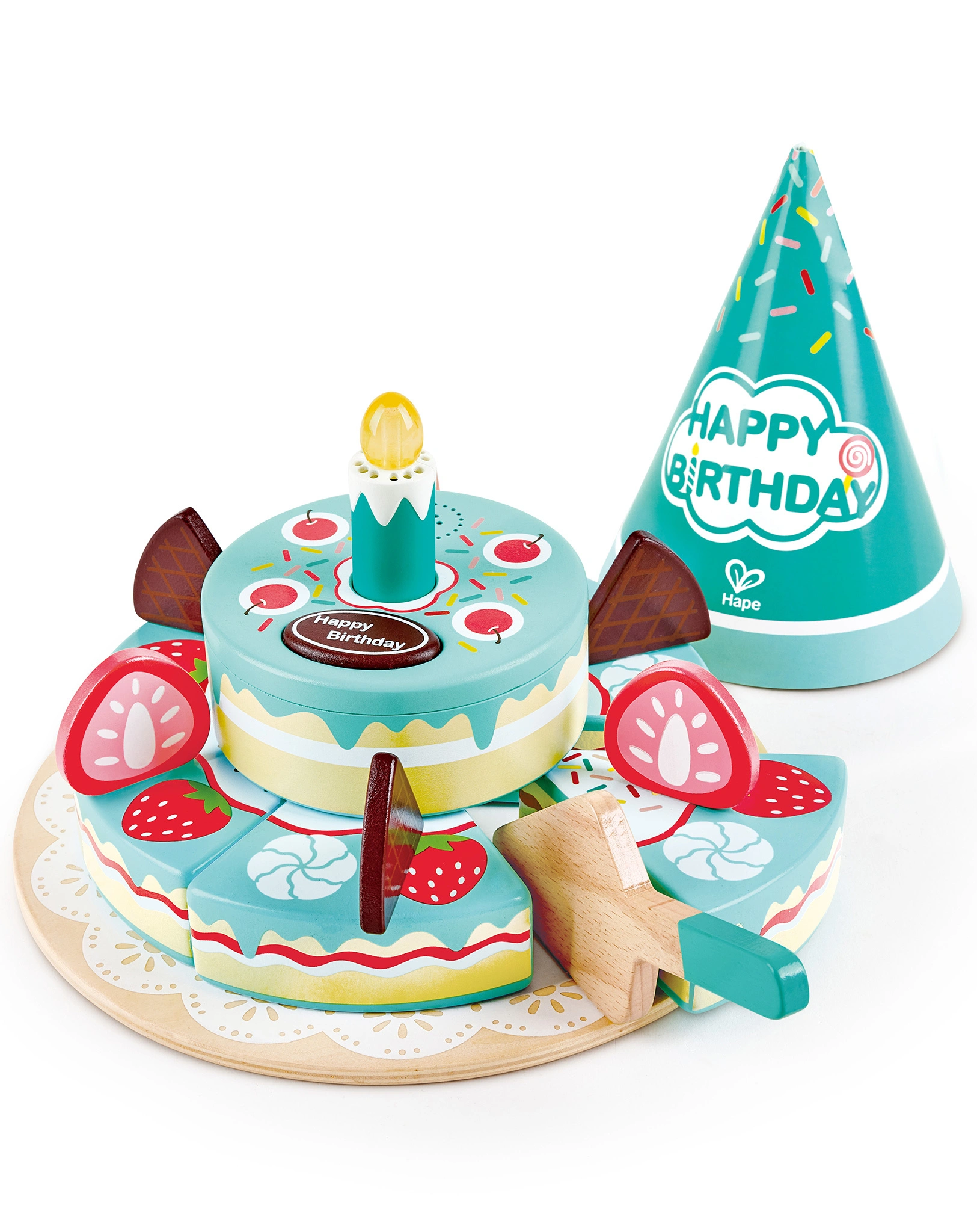 Holztorte HAPPY BIRTHDAY in bunt