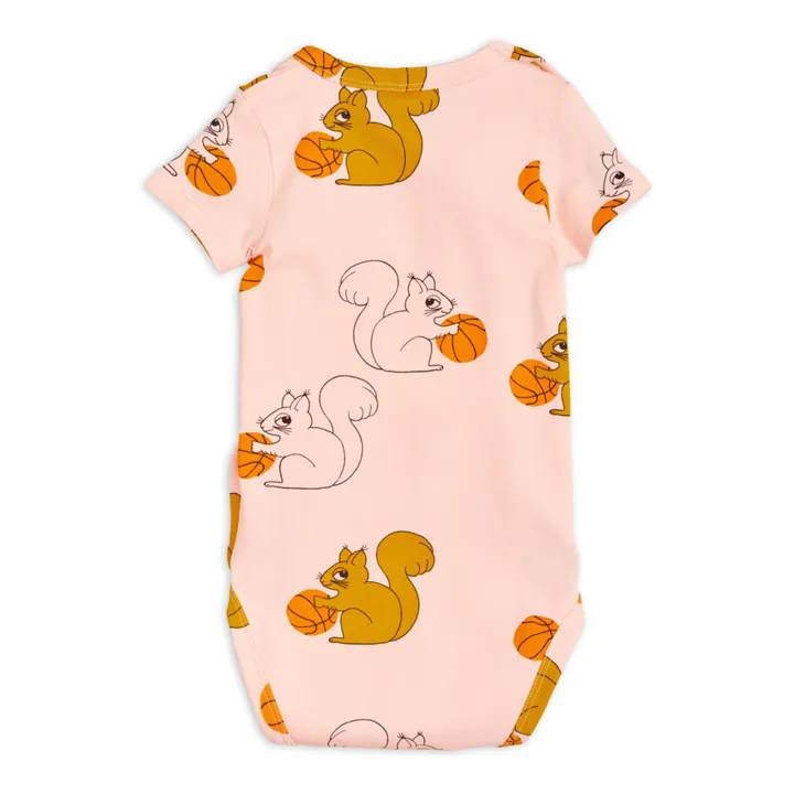 Mini Rodini Body Ecureuil Coton Bio | Rose pâle