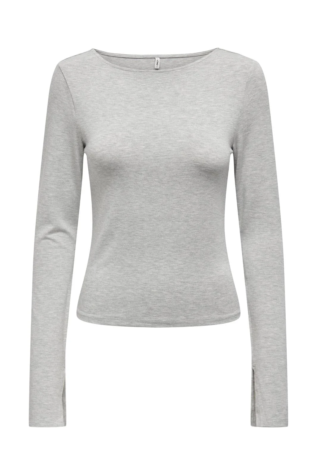 Only Onlfelina L/S Boatneck Slit Top 4643754 light grey melange