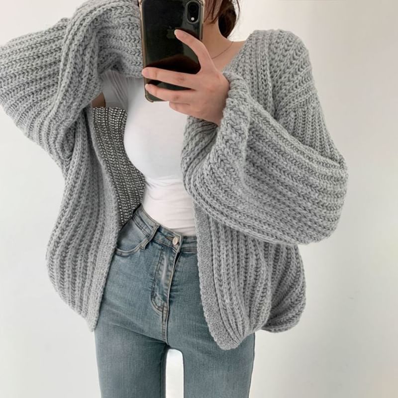 Angel Shine - Oversized open-front ballonmouw V-hals vest