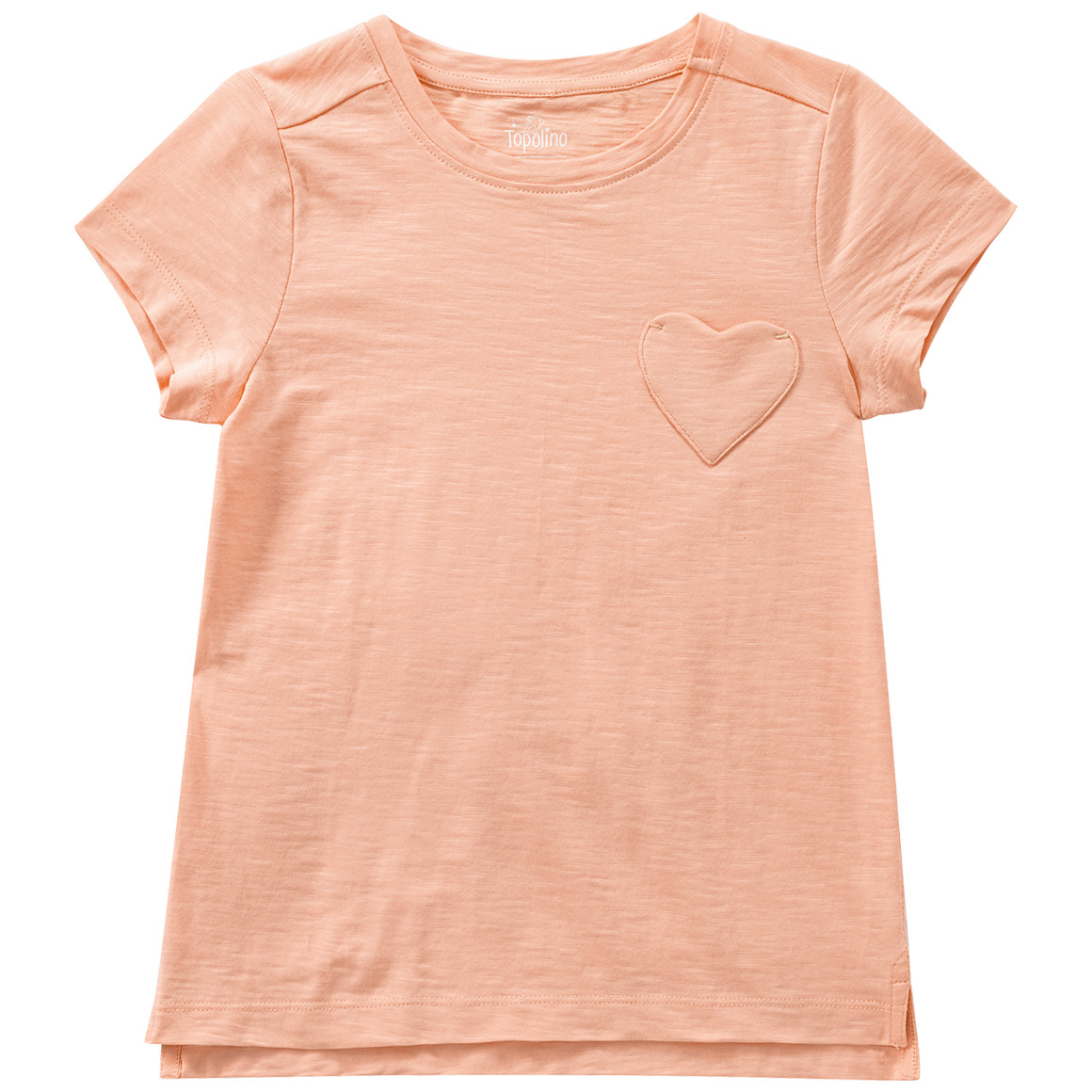 Topolino Mädchen T-Shirt mit Herz-Tasche hellorange