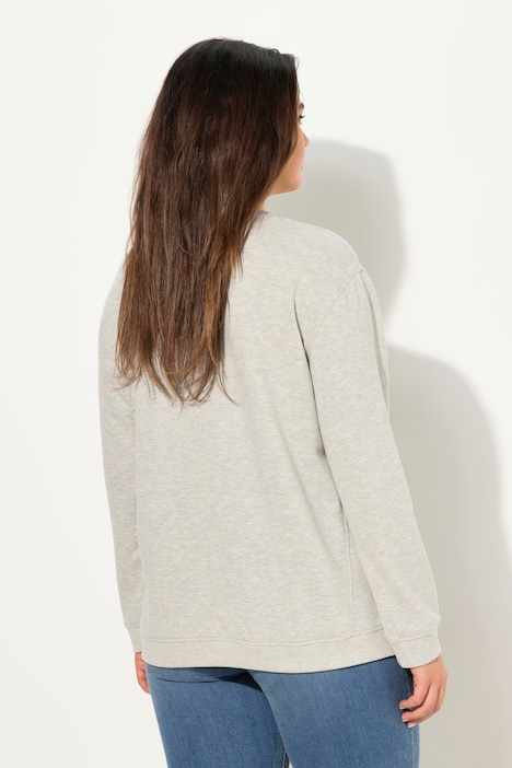 Sweatshirt, Frotteedruck, V-Ausschnitt, Langarm