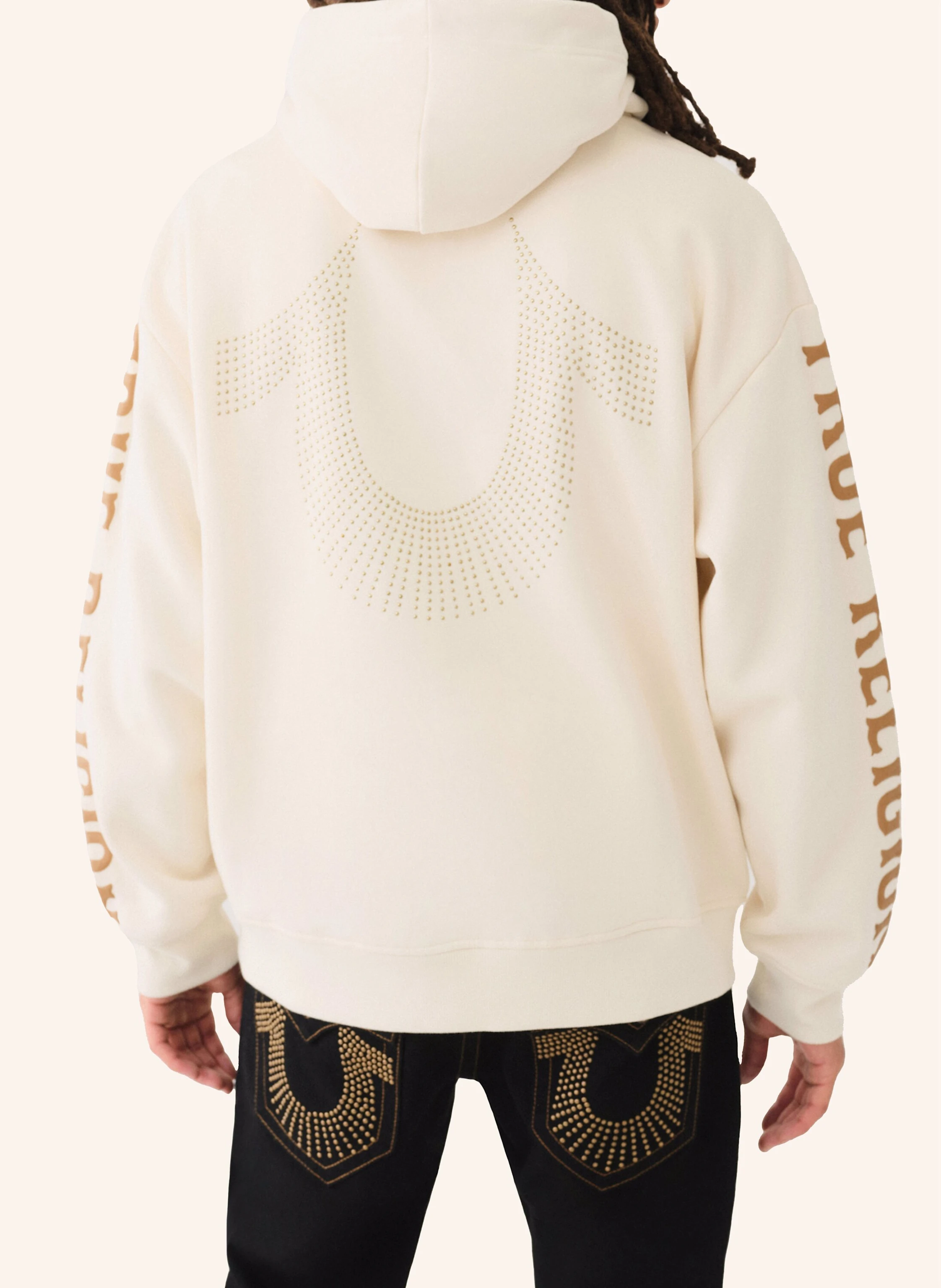 TRUE RELIGION Hoodie mit Nieten