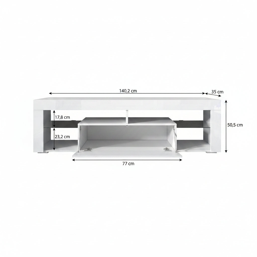 Fancy - TV-Meubel - Grijs/eiken - 140 cm