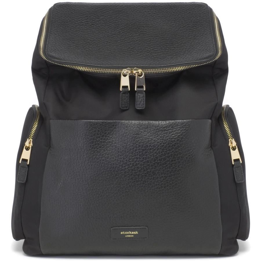 storksak Wickelrucksack Alyssa Black-Gold