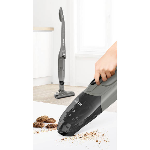 Bosch BBHF214G draadloze 2-in-1 steelstofzuiger 14,4V grijs - incl. kruimeldief