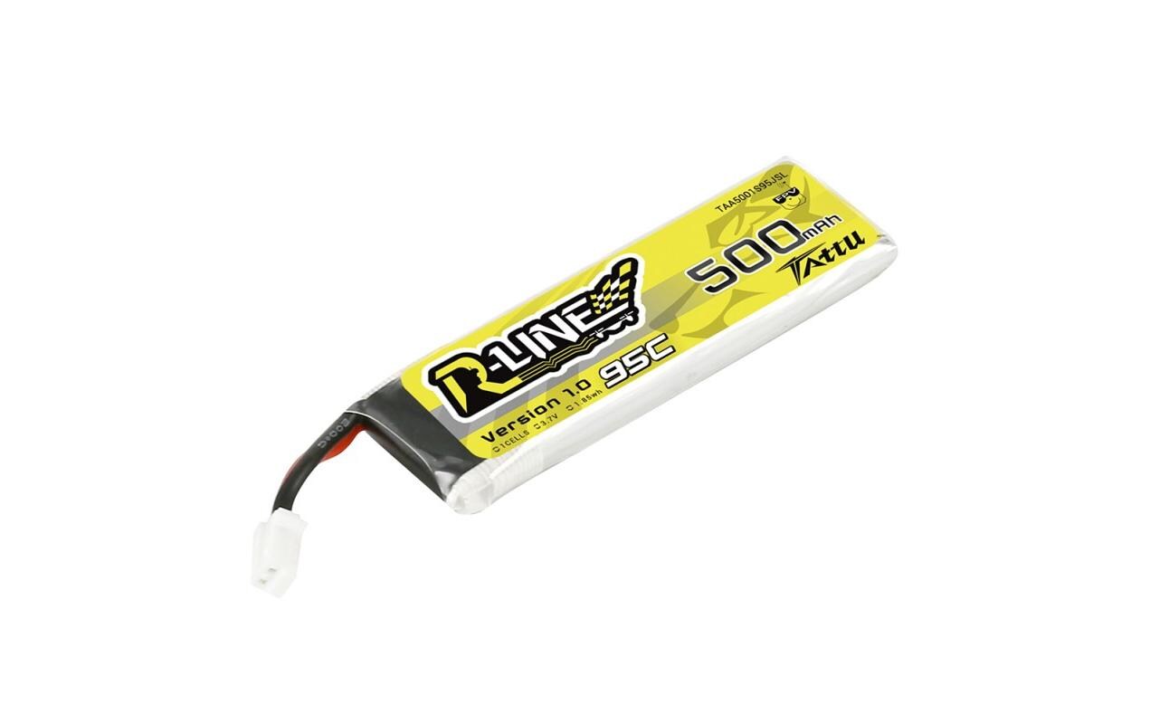 RC-Akku LiPo 500 mAh 3.7 V 95C R-Line1S LiPo Akku für Racecopter mit JST-PHR Stecker