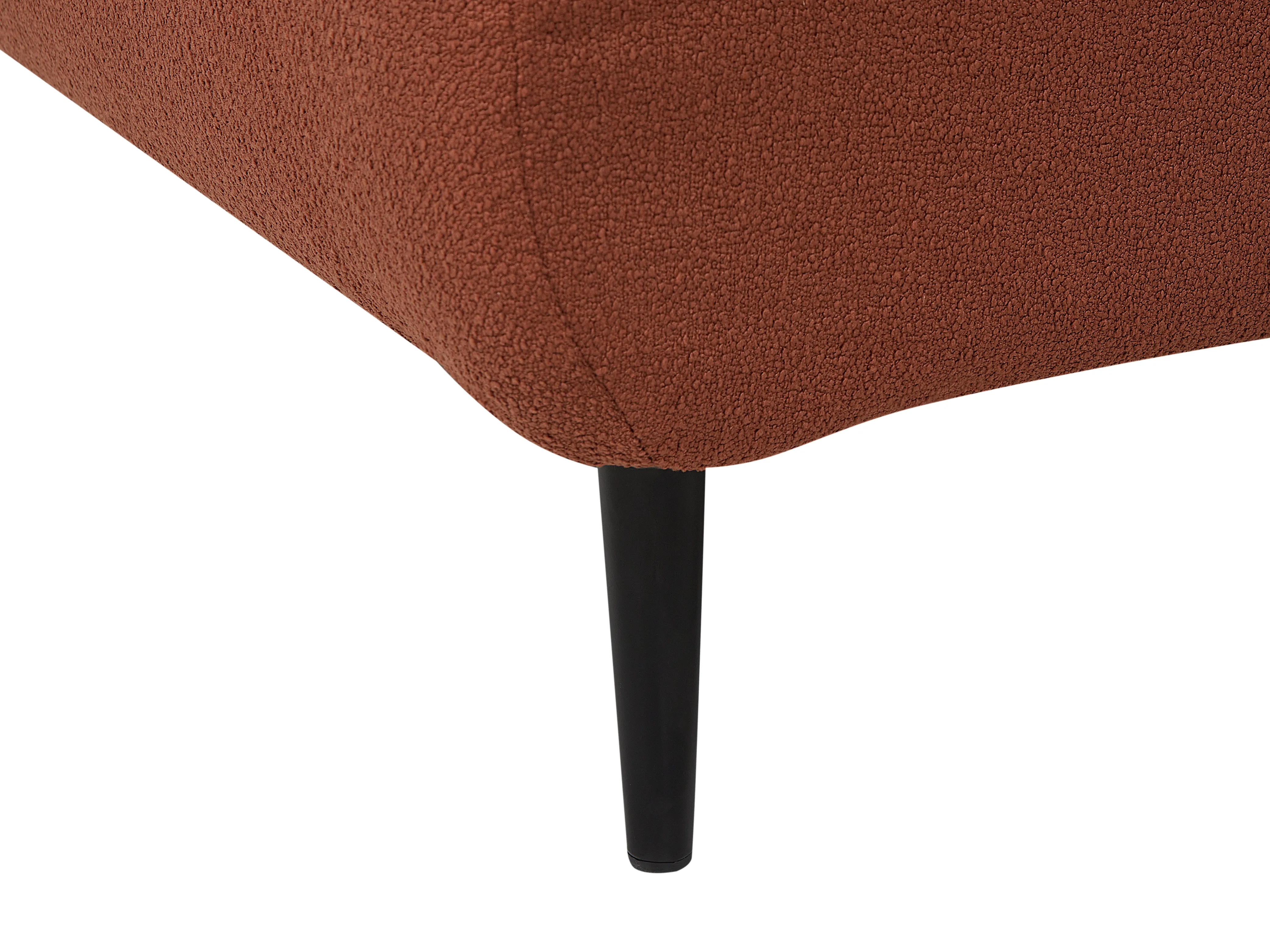 Linkszijdige chaise longue CHEVANNES Bouclé Donkerrood