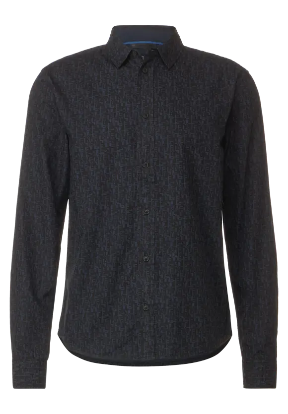 Hemd mit Alloverprint - true blue