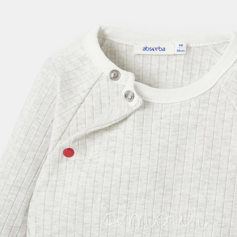 Combinaison en jersey côtelé blanc mixte Absorba Blanc