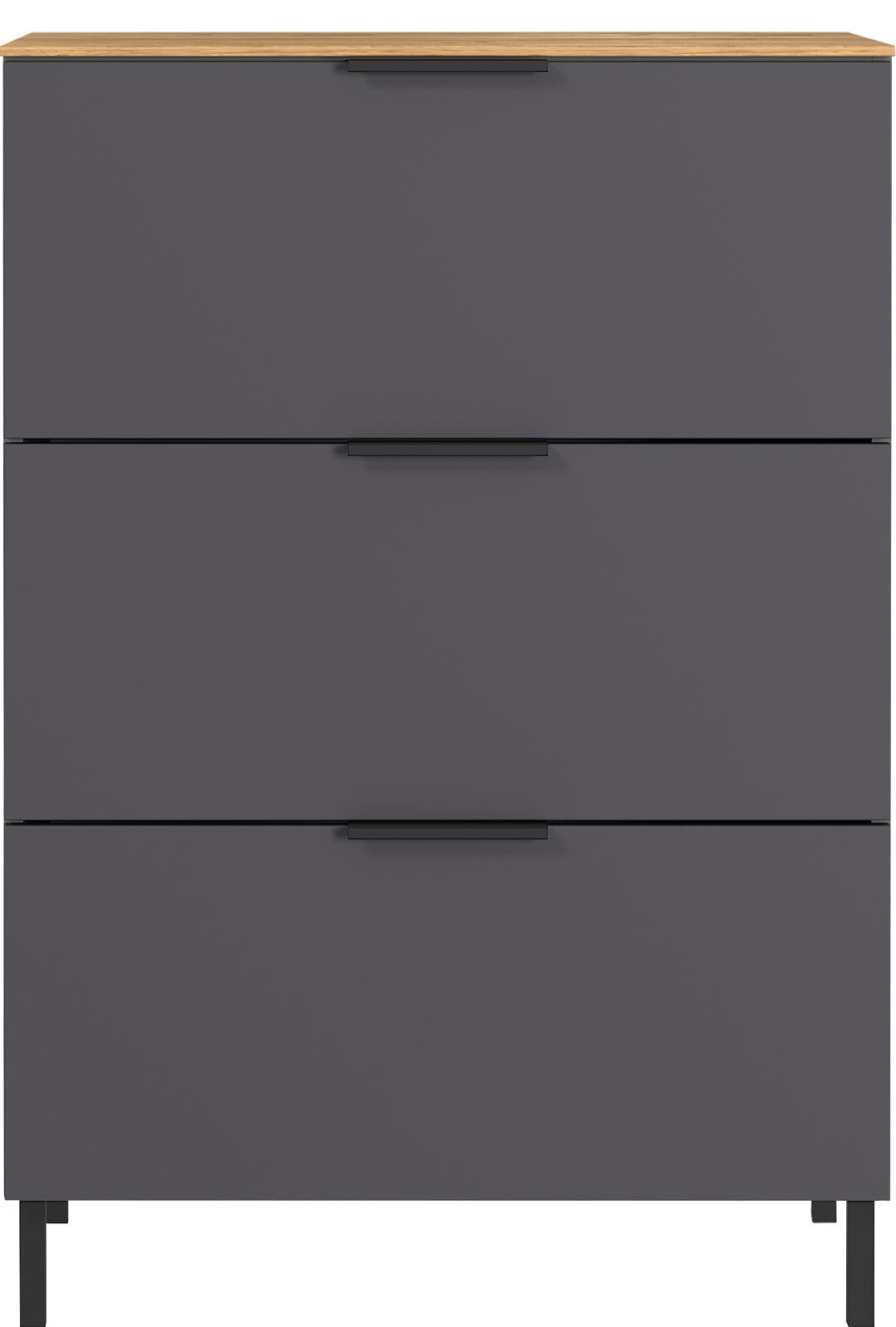 Kommode CALIFORNIA 68 x 98 cm Graphit/ Navarra-Eiche