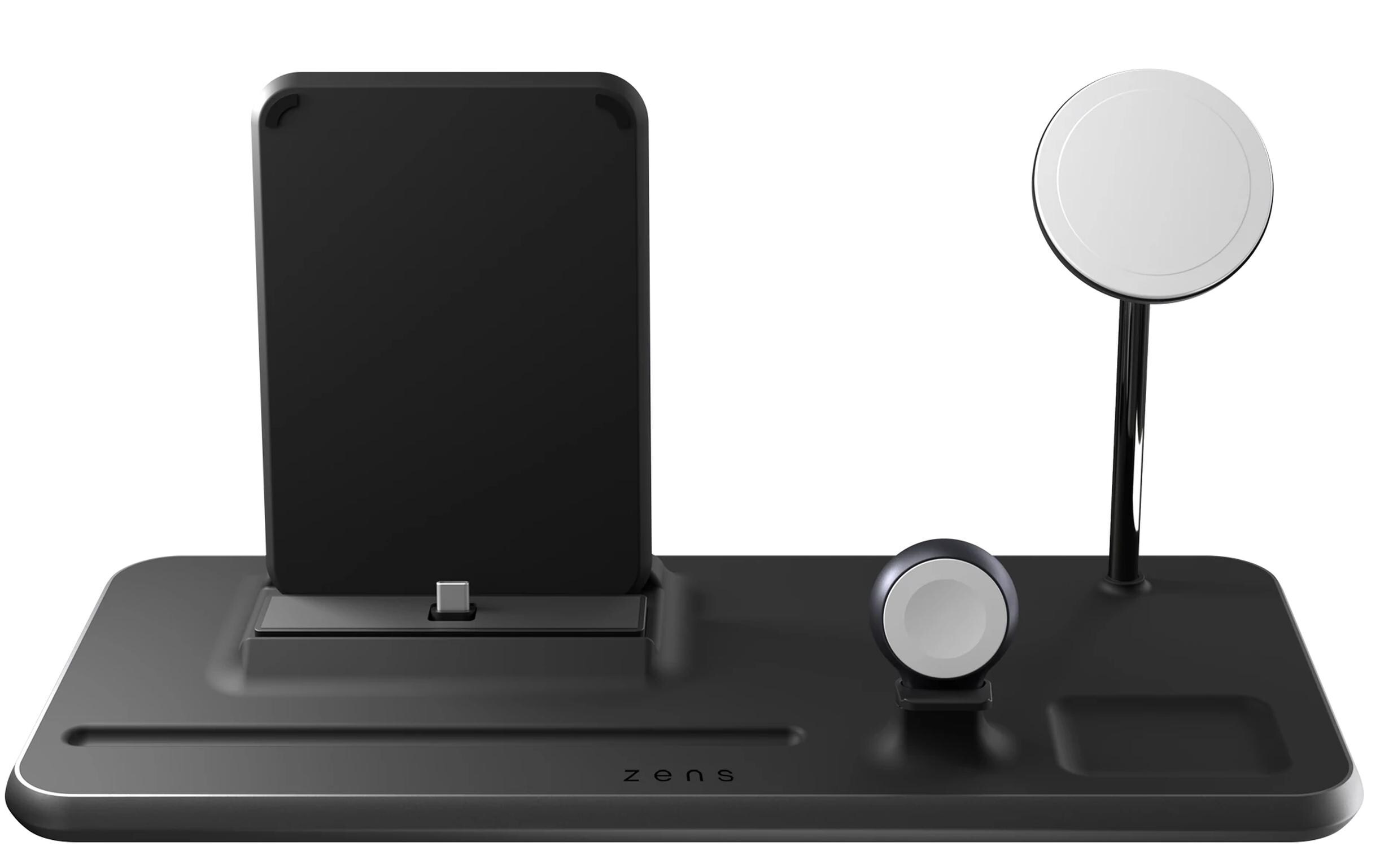 Wireless Charger 4in1 + Watch Schwarz<br>MagSafe kompatibler 4-in-1-Wireless Charger für iPhone, Apple Watch und AirPods
