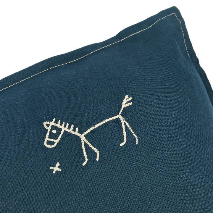 Nobodinoz - L1N0 Kissen, 45 x 45 cm, deep blue (bestickt)