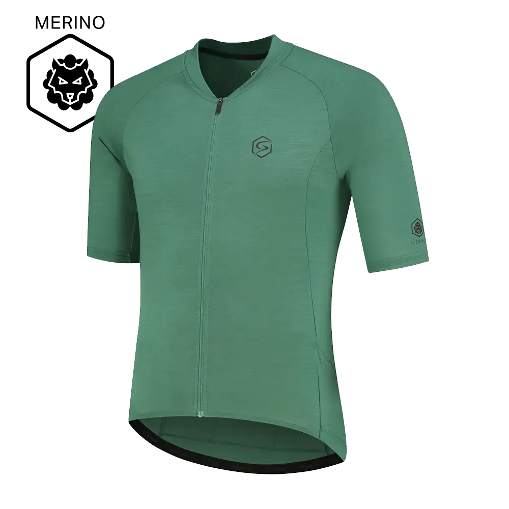 FUTURUM JONA Merino Fietsshirt Korte Mouwen Groen Heren