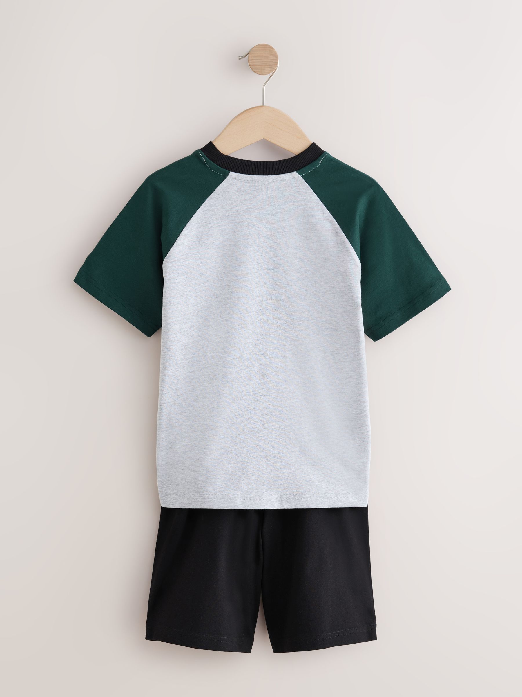 Zwart/groen - Set van 3 pyjama's met short (3-16 jr)