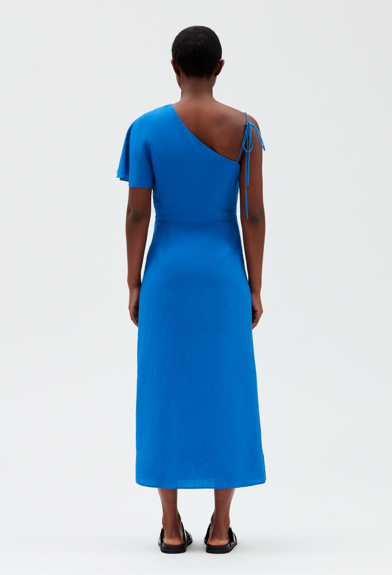 Robe midi asymetrique bleue