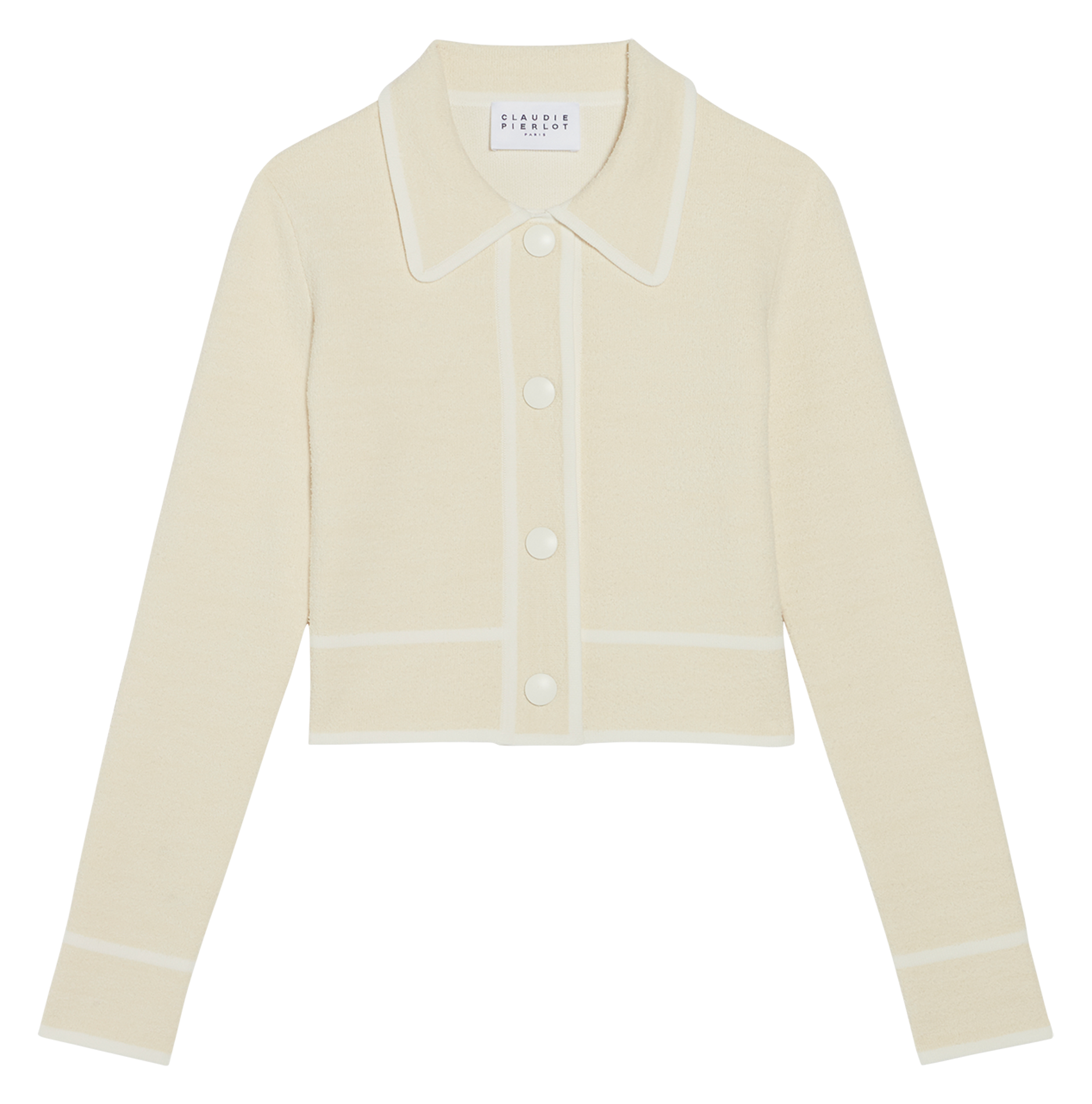 CLAUDIE PIERLOT Gilet col classique en coton bio - Blanc