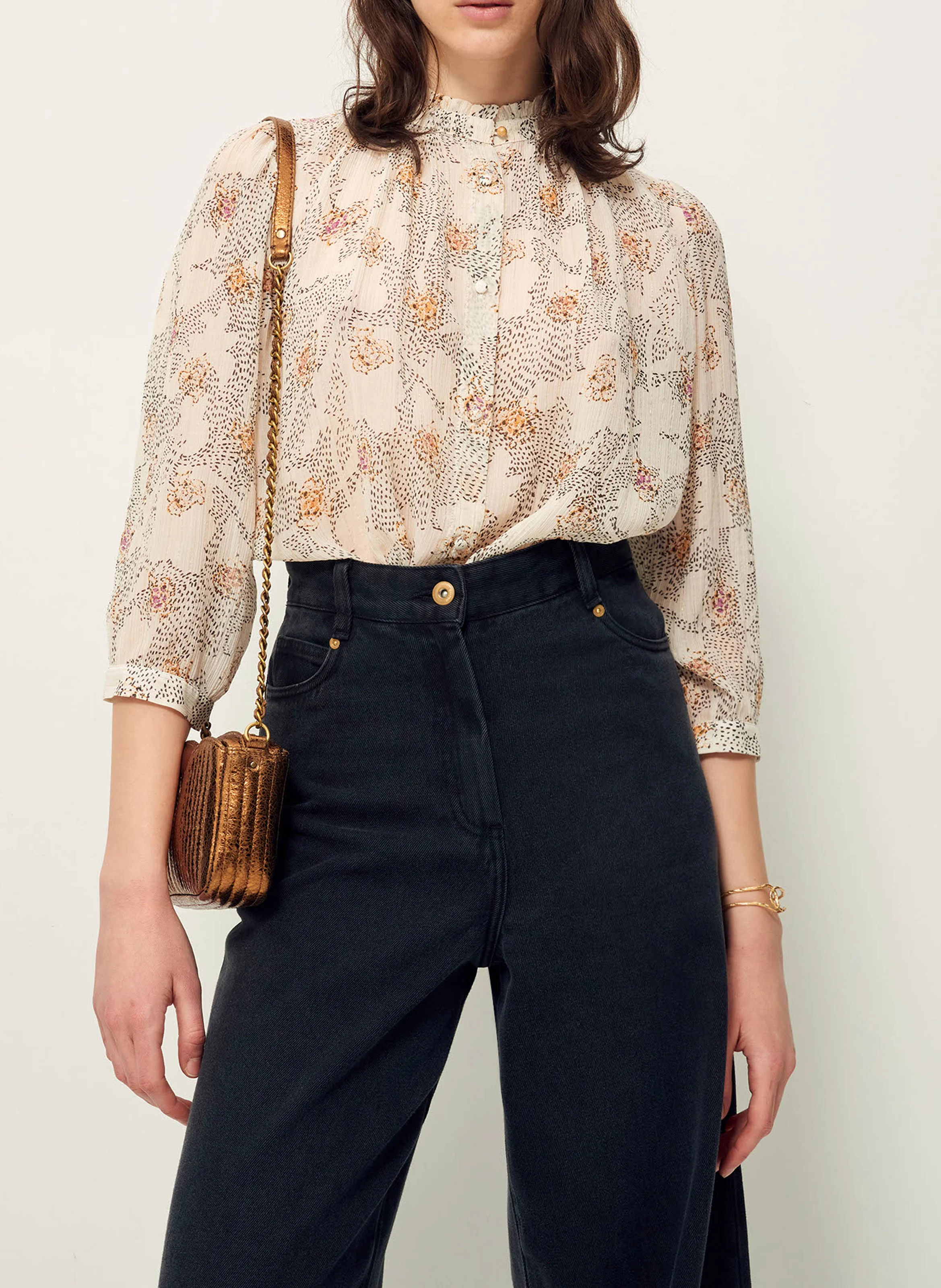 LYLEE - Blouse imprimé et volantée | Blanc