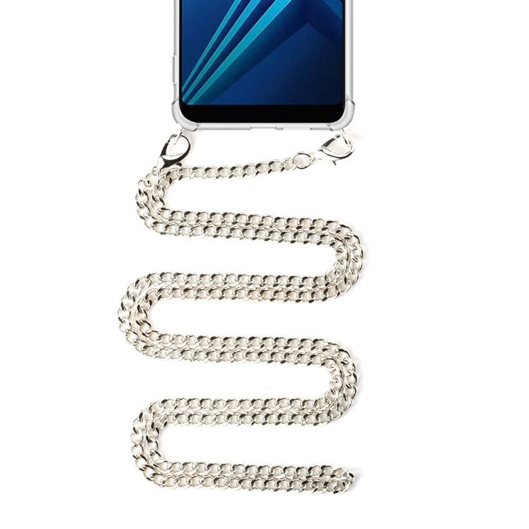 Universal Necklace Handykette Metall (120cm) Karabiner Verschluss - Silber
