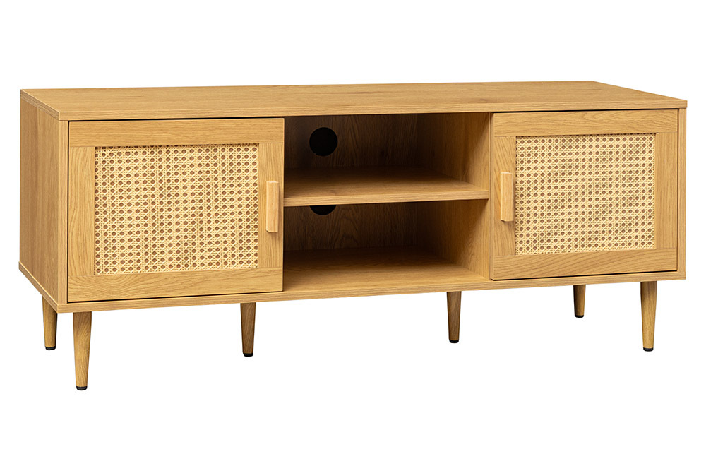 Design Lowboard VIENNA 120cm natur Wiener Geflecht Rattan TV-Board