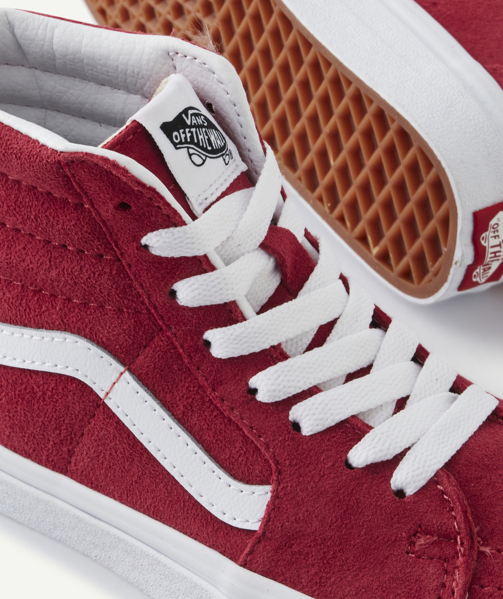 VANSBASKETS MONTANTES SUÈDE ROSE ET BLANCHE SK8-HI