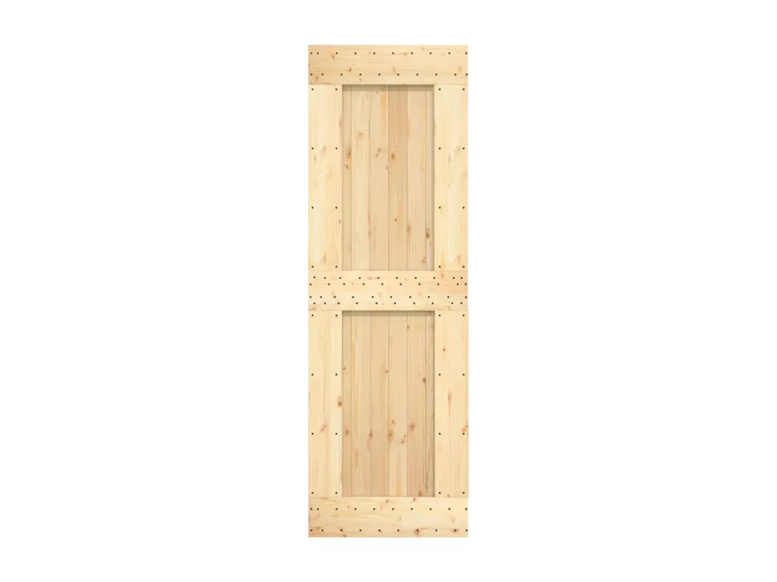Porte coulissante et kit de quincaillerie 70x210 cm pin massif