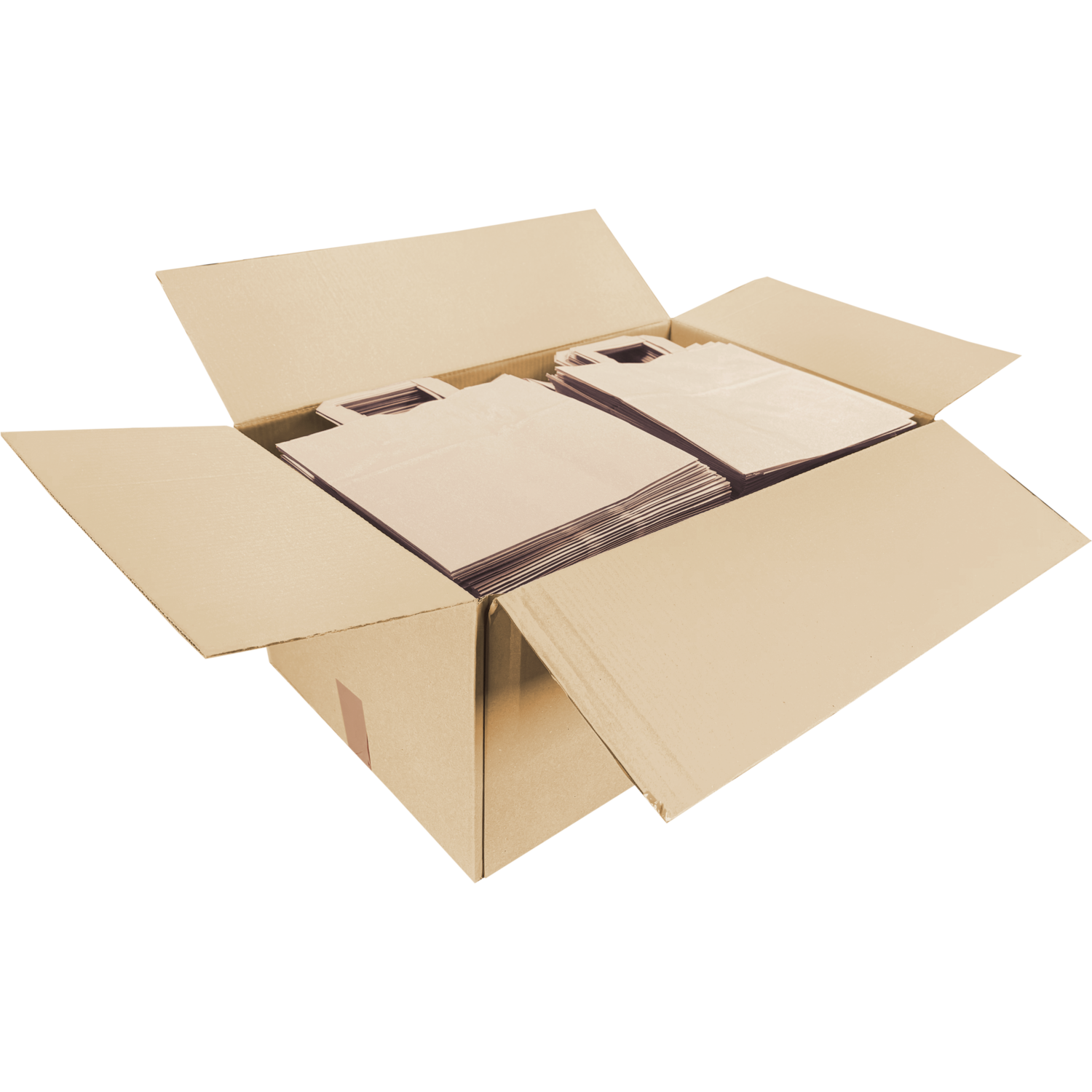 Tas, Papier, platte handgreep, 26x 16x26cm, draagtas, bruin
