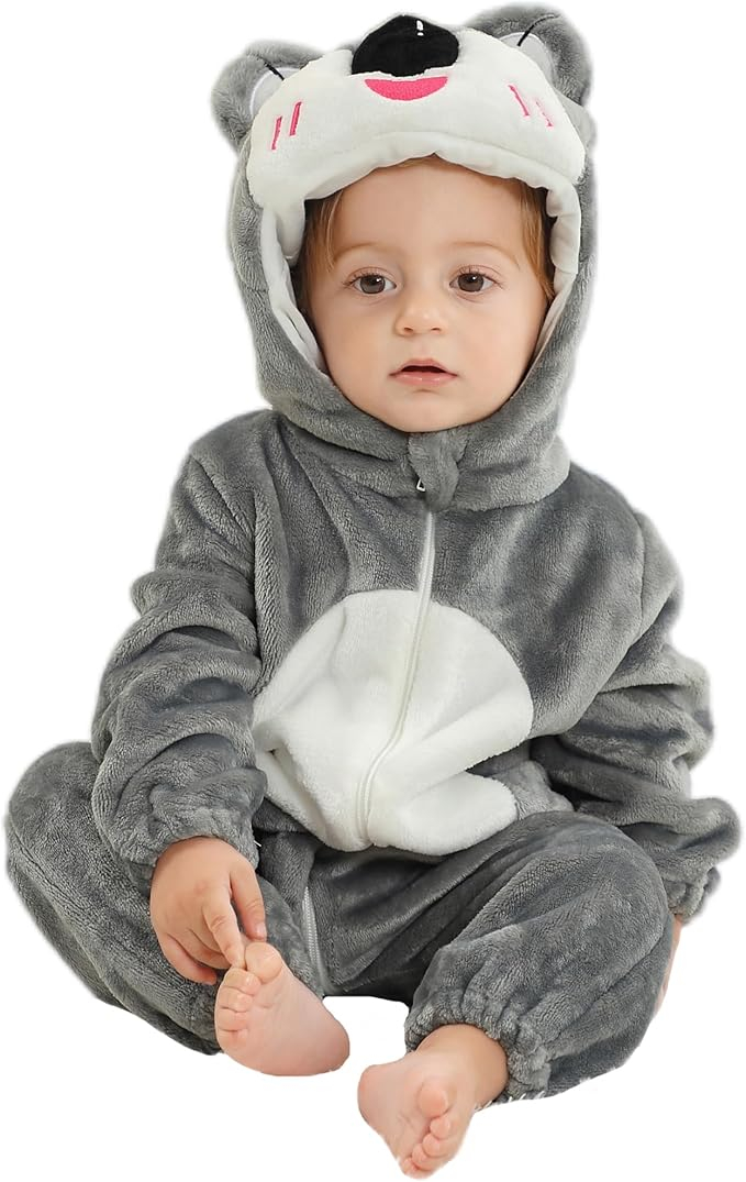 (85-90cm) Fasnachts Kinder Kostüm Koala Plüsch Overall Verkleidung für Motto Partys / Halloween - Grau