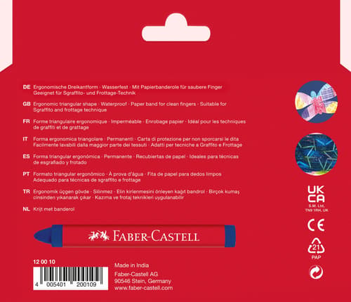Faber-Castell Wachsmalstifte dreikant 12er Kartonetui