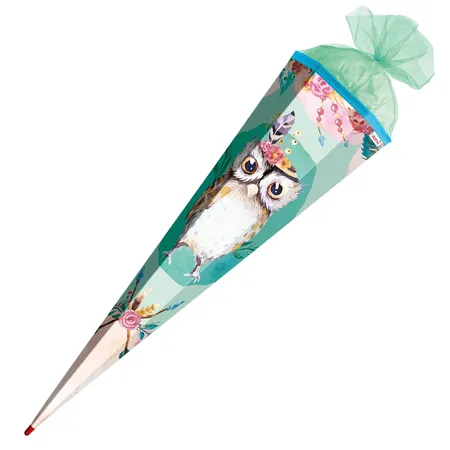 Roth Schultüte Eule Lieselotte mit Tüllverschluss, 85 cm, eckig