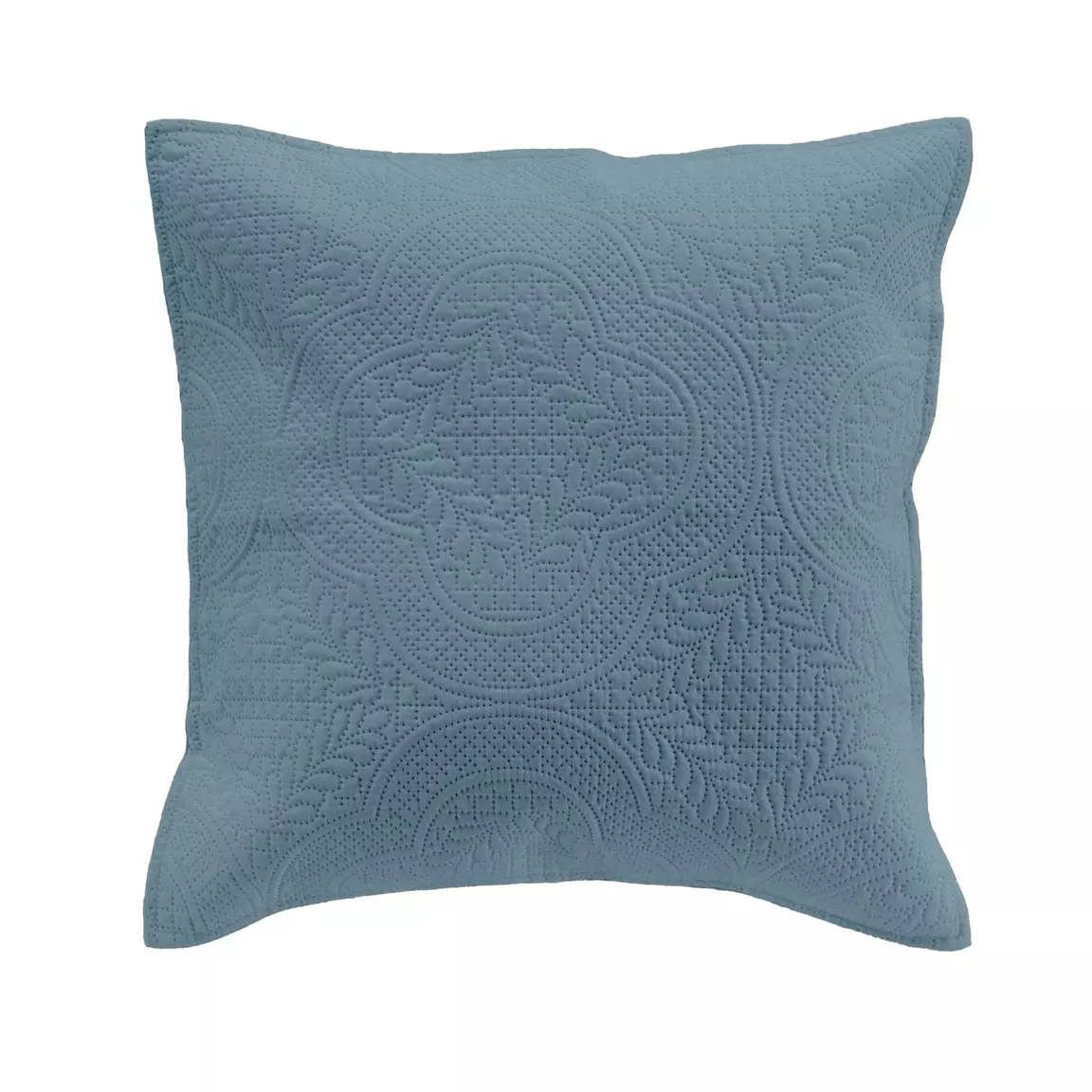 Housse de coussin carrée microfibre (40 x 40 cm) Romane Bleu canard