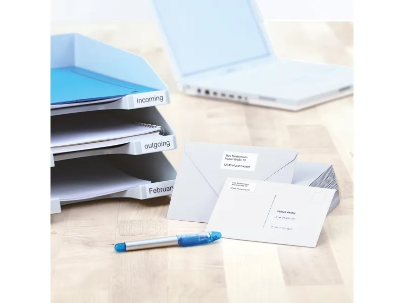 HERMA Premium - Papir - mat - permanent selvklæbende - hvid - 48.3 x 33.8 mm 800 etikette(r) (25 ark x 32) laminerede etiketter