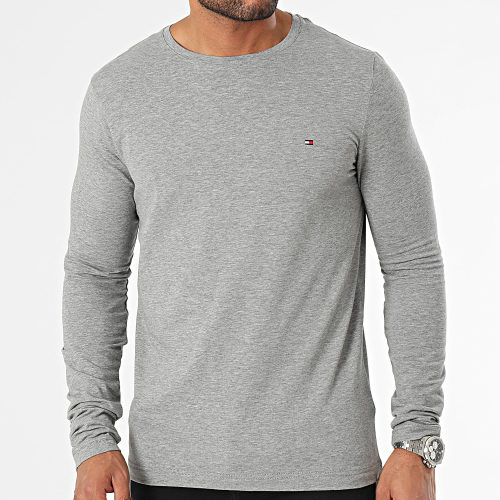 Tee Shirt Manches Longues Stretch Slim 0804 Gris Chiné