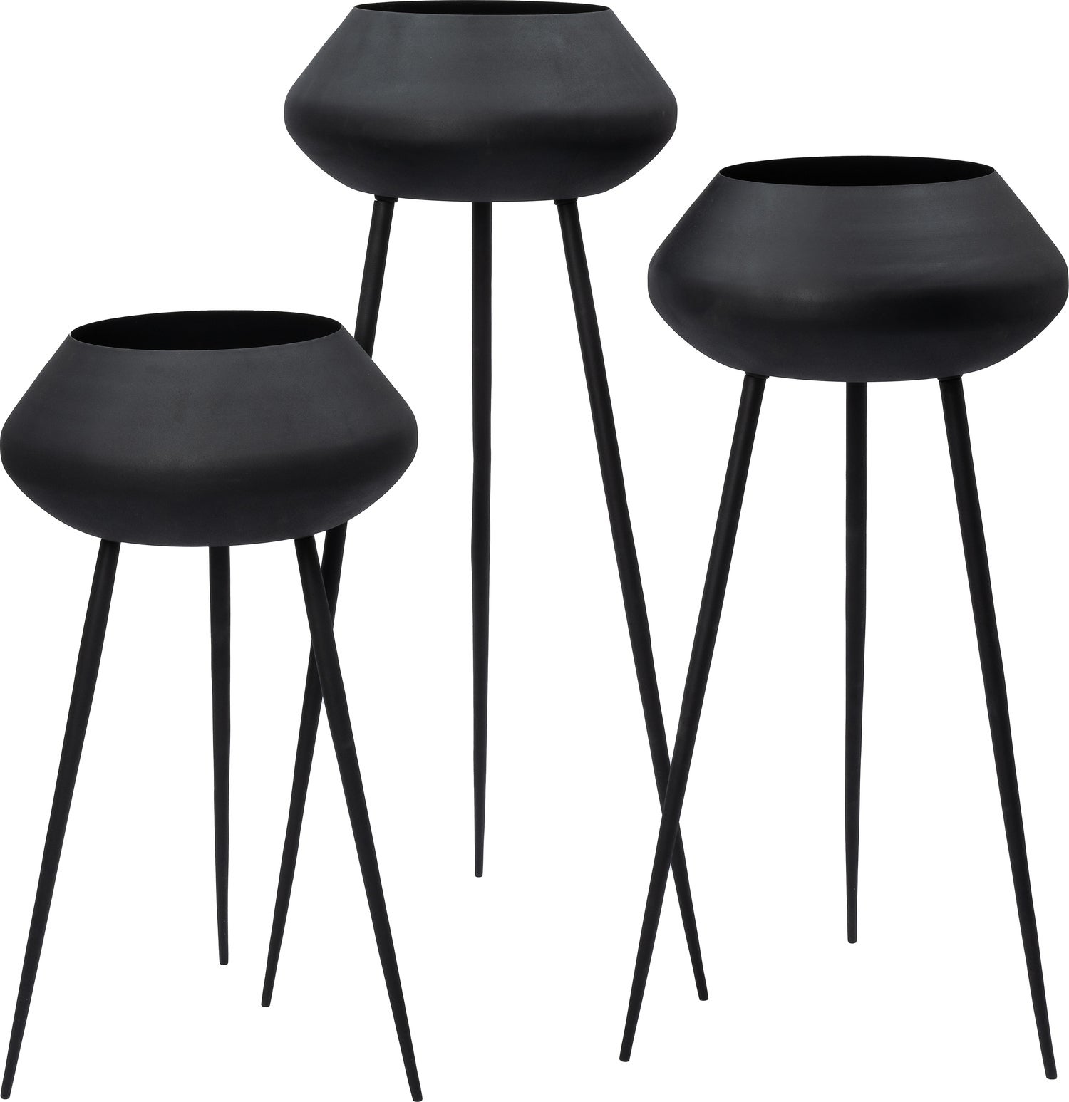 Intratuin bloempot op poten Colby zwart D 55 H 117 cm