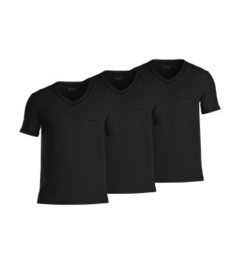 BOSS Pack 3 VN 3P Camisetas Clássicas pretas